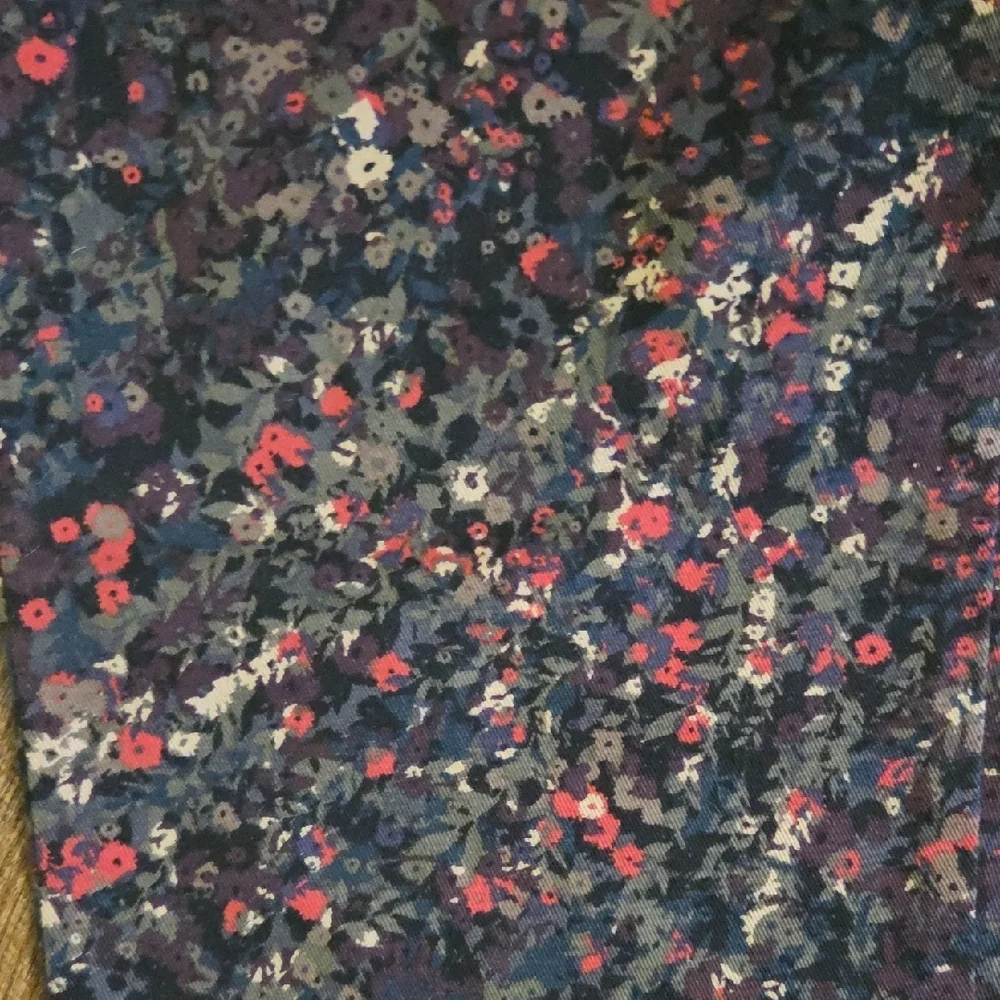 Gloria Vanderbilt Navy Floral Slim Jeans with Red & Pink Blossoms - Picture 2 of 8